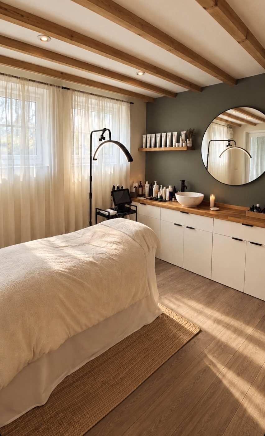 The treatment room at Facial Theory, Thatcham